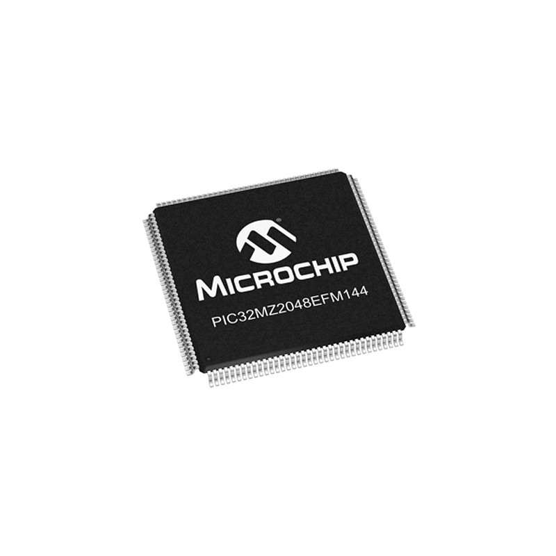 60 pcs - Microchip PIC32MZ2048EFM144-I/PL, 32bit MIPS® MicroAptiv™ Microcontroller, PIC32MZ, 200MHz, 160 (Boot Flash) kB, 2.048