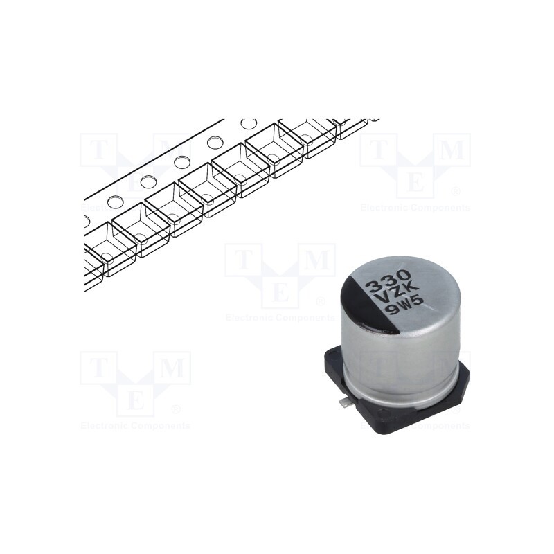 1 pcs x PANASONIC - EEHZK1V331P - Capacitor: hybrid, 330uF, 35VDC, ESR: 20mΩ, ZK, SMD, ±20%, -55÷125°C