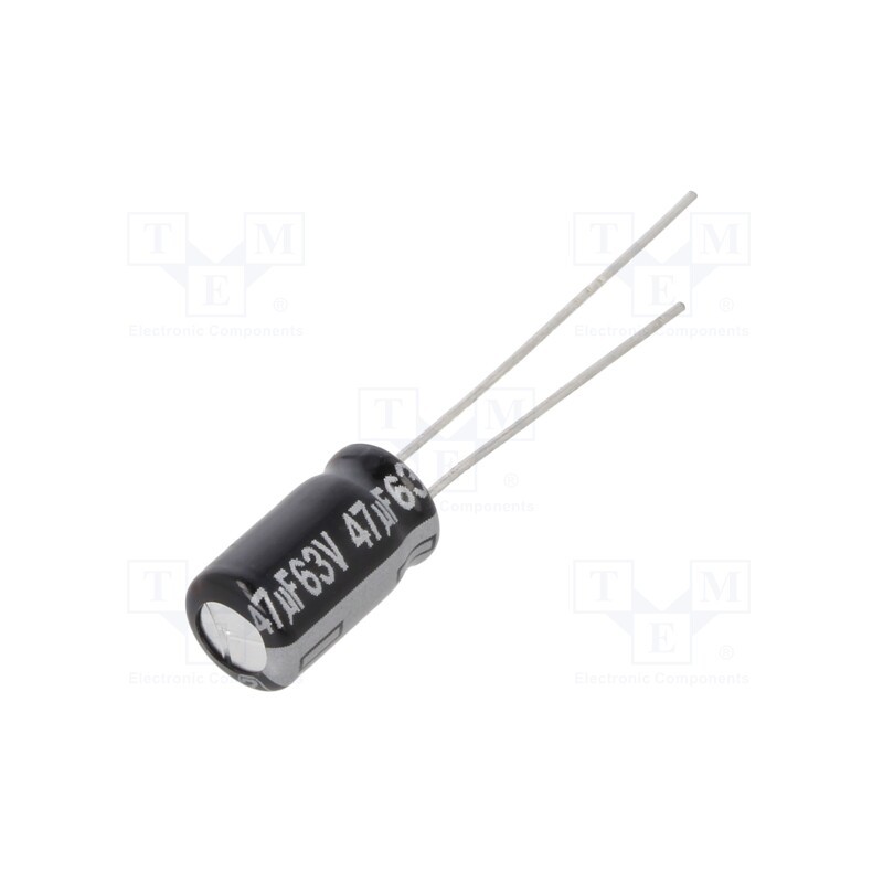 10 pcs x PANASONIC - ECA1JHG470 - Capacitor: electrolytic, THT, 47uF, 63VDC, Ø6.3x11.2mm, ±20%, 1000h