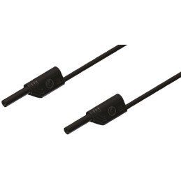 1 pcs - Hirschmann Test & Measurement 2 mm Connector Test Lead, 10A, 1000V ac/dc, Black, 2m Lead Length