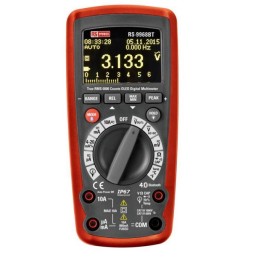 1 pcs - RS PRO RS-9968BT Handheld Digital Multimeter, True RMS, 10A ac Max, 10A dc Max, 1000V ac Max