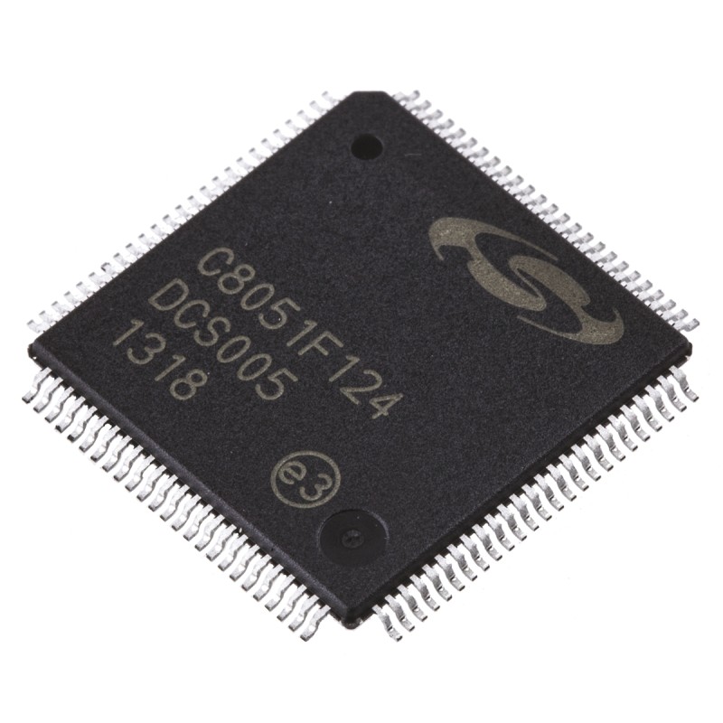 90 pcs - Silicon Labs C8051F124-GQ, 8bit 8051 Microcontroller, C8051F, 50MHz, 128 kB Flash, 100-Pin TQFP