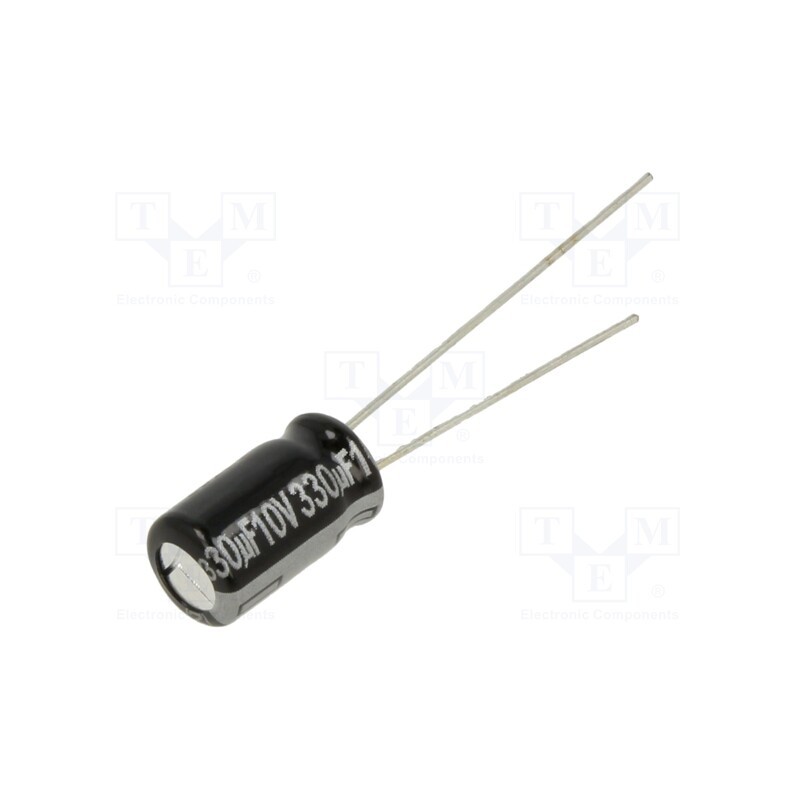 10 pcs x PANASONIC - ECA1AHG331 - Capacitor: electrolytic, THT, 330uF, 10VDC, Ø6.3x11.2mm, ±20%, NHG