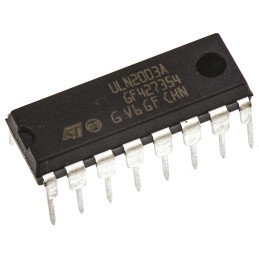 20 pcs - STMicroelectronics ULN2003A, 7-element NPN Darlington Pair, 500 mA 50 V HFE:1000, 16-Pin PDIP
