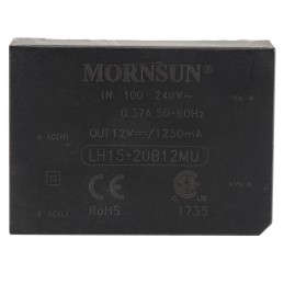 1 pcs - RS PRO Switching Power Supply, 12V dc, 1.25A, 15W, 1 Output, 264 V ac, 370 V dc Input Voltage