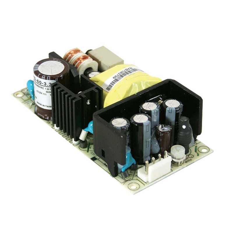 1 pcs - MEAN WELL Switching Power Supply, RPS-60-3.3, 3.3V dc, 10A, 33W, 1 Output, 127 - 370 V dc, 90 - 264 V ac