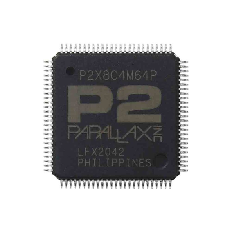 90 pcs - Parallax Inc P2X8C4M64P, 32bit Microcontroller MCU, Propeller, 25MHz, 16 kB ROM, 100-Pin TQFP