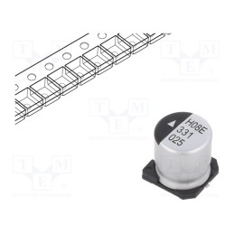 1 pcs x KYOCERA AVX - AEH1010331M025R - Capacitor: electrolytic, SMD, 330uF, 25VDC, Ø10x10.5mm, 2000h