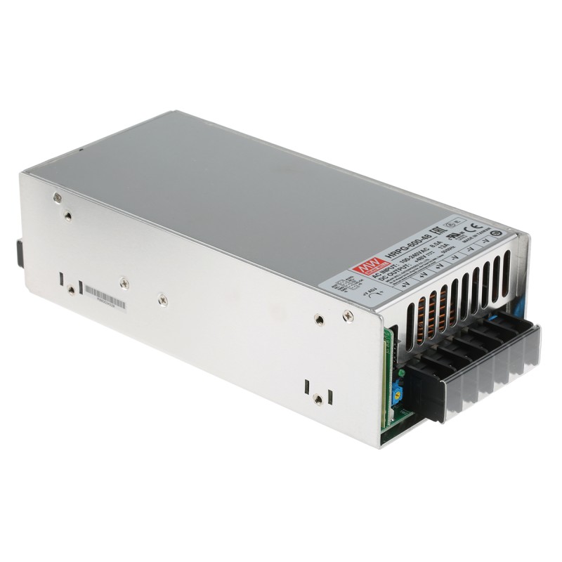 1 pcs - MEAN WELL Switching Power Supply, HRPG-600-48RS, 48V dc, 13A, 624W, 1 Output, 120 - 370 V dc, 85 - 264 V