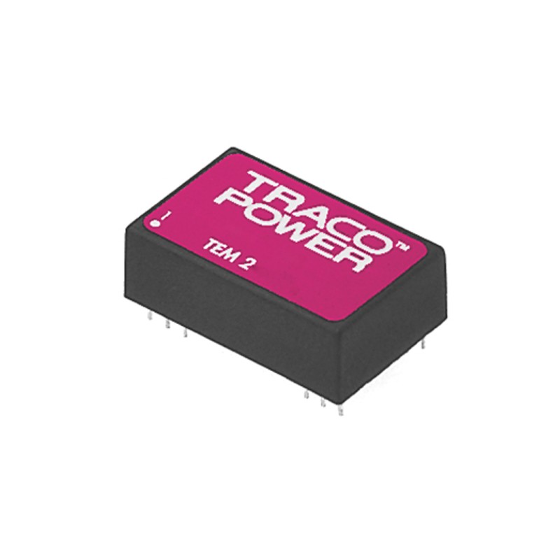 1 pcs - TRACOPOWER TEM 2 DC-DC Converter, ±12V dc/ ±80mA Output, 10.8 - 13.2 V dc Input, 2W, Through Hole, +60°C Max