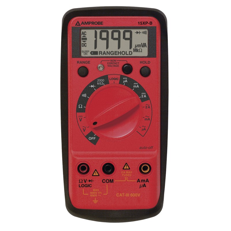 1 pcs - Amprobe 15XPB Handheld Digital Multimeter, 2A ac Max, 2A dc Max, 600V ac Max - UKAS Calibrated
