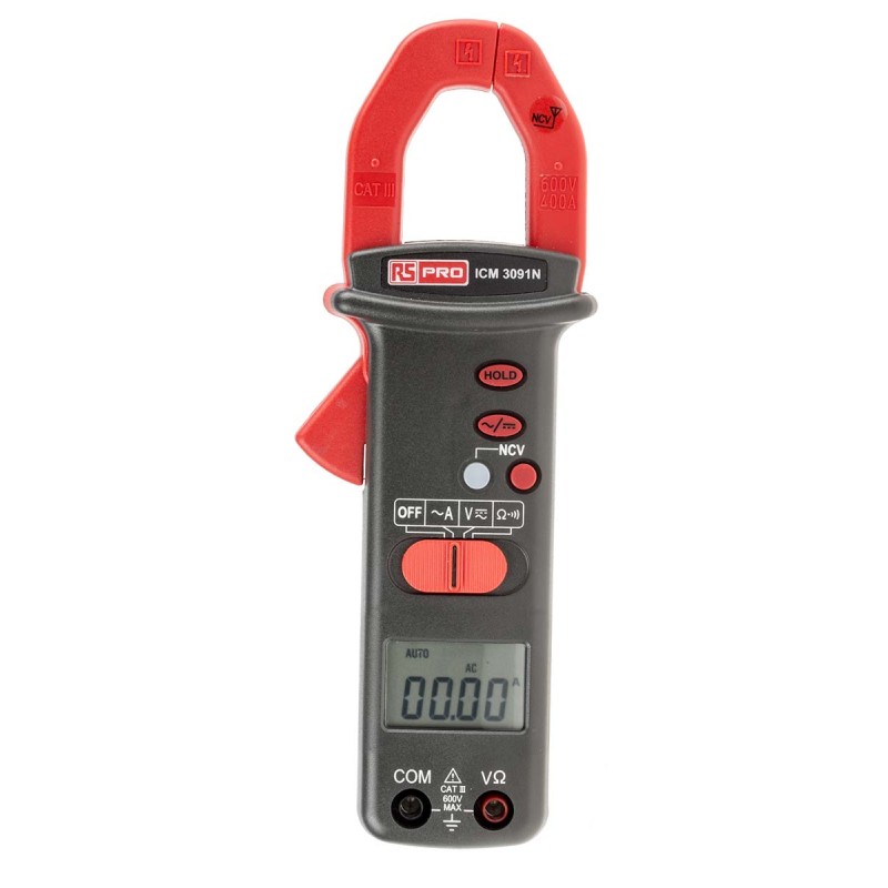 1 pcs - RS PRO ICM3091N Clamp Meter, Max Current 400A ac With UKAS Calibration