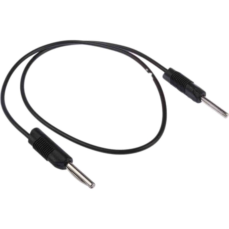 1 pcs - RS PRO 4 mm Test Probe Lead, 2.5A, 50V ac, Black, 500mm Lead Length