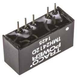 1 pcs - TRACOPOWER TMH DC-DC Converter, ±12V dc/ ±80mA Output, 21.6 - 26.4 V dc Input, 2W, Through Hole, +85°C Max Temp