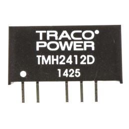 1 pcs - TRACOPOWER TMH DC-DC Converter, ±12V dc/ ±80mA Output, 21.6 - 26.4 V dc Input, 2W, Through Hole, +85°C Max Temp