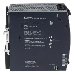 1 pcs - PULS Q DIN Rail Power Supply, 600V dc dc Input, 24V dc dc Output, 20A Output, 480W