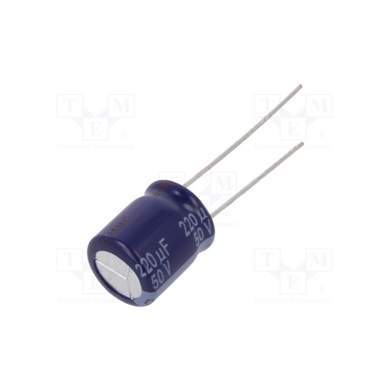 10 pcs x PANASONIC - ECA1HM221 - Capacitor: electrolytic, THT, 220uF, 50VDC, Ø10x12.5mm, Pitch: 5mm