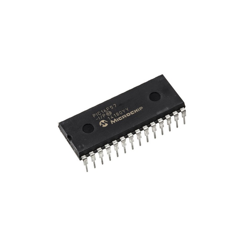 15 pcs - Microchip PIC16F57-I/P, 8bit PIC Microcontroller, PIC16F, 20MHz, 2048 x 12 words Flash, 28-Pin PDIP