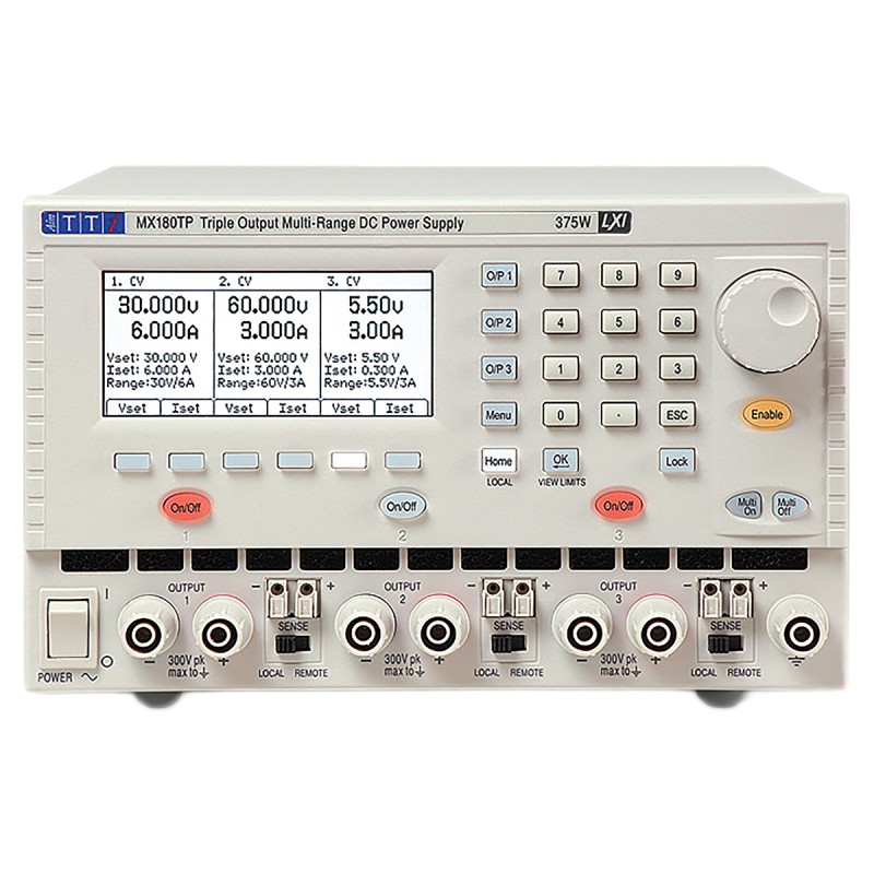 1 pcs - Aim-TTi MX Series Digital Bench Power Supply, 0 - 15V, 0 - 3A, 3-Output, 378W - RS Calibrated