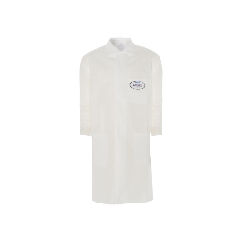 1 pcs - Kimberly Clark White Unisex Visitor Coat, L, 1 per box