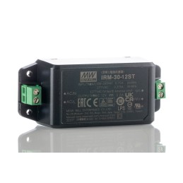 1 pcs - MEAN WELL Switching Power Supply, IRM-30-12ST, 12V dc, 2.5A, 30W, 1 Output, 85 - 264V ac Input Voltage