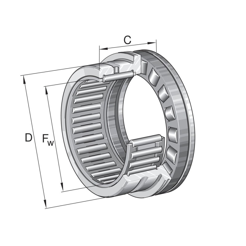1 pcs - INA NKXR50-Z-XL 50mm I.D Needle Roller Bearing, 62mm O.D