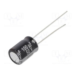 10 pcs x PANASONIC - ECA1HHG101 - Capacitor: electrolytic, THT, 100uF, 50VDC, Ø8x11.5mm, Pitch: 3.5mm