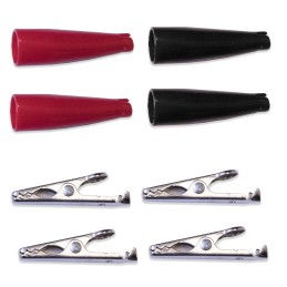 1 pcs - Mueller Electric Alligator Clip Alligator Clip Connection, Nickel-Plated Steel Contact, Black, Red