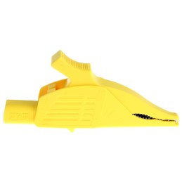 1 pcs - Staubli Crocodile Clip 4 mm Connection, Brass Contact, 32A, Yellow