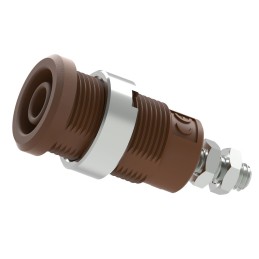 1 pcs - Electro PJP Brown Female Banana Socket, Plug In Termination, 25A, 600 - 1000V