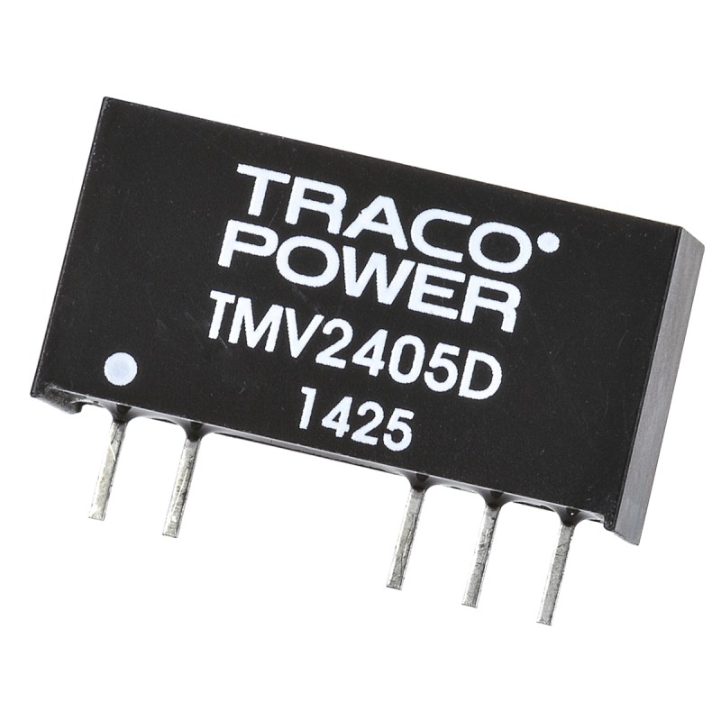 1 pcs - TRACOPOWER TMV DC-DC Converter, ±5V dc/ ±100mA Output, 21.6 - 26.4 V dc Input, 1W, Through Hole, +85°C Max Temp