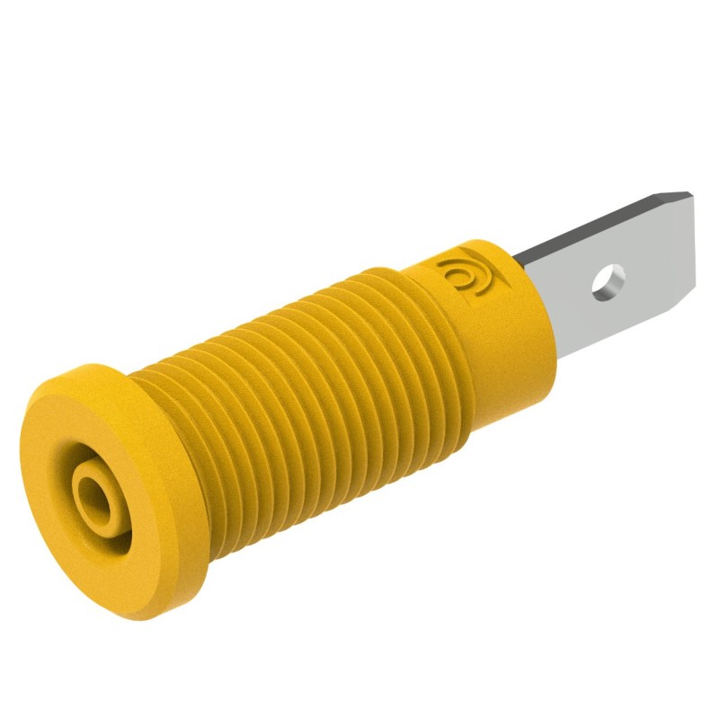 1 pcs - Electro PJP Yellow Female Banana Socket, Plug In Termination, 10A, 600V