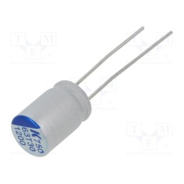 1 pcs x KEMET - A750KS128M0JAAE014 - Capacitor: polymer, low ESR, 1200uF, 6.3VDC, ESR: 14mΩ, A750, THT