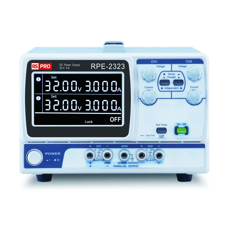 1 pcs - RS PRO Digital Bench Power Supply, 0 - 32V, 3A, 3-Output, 217W