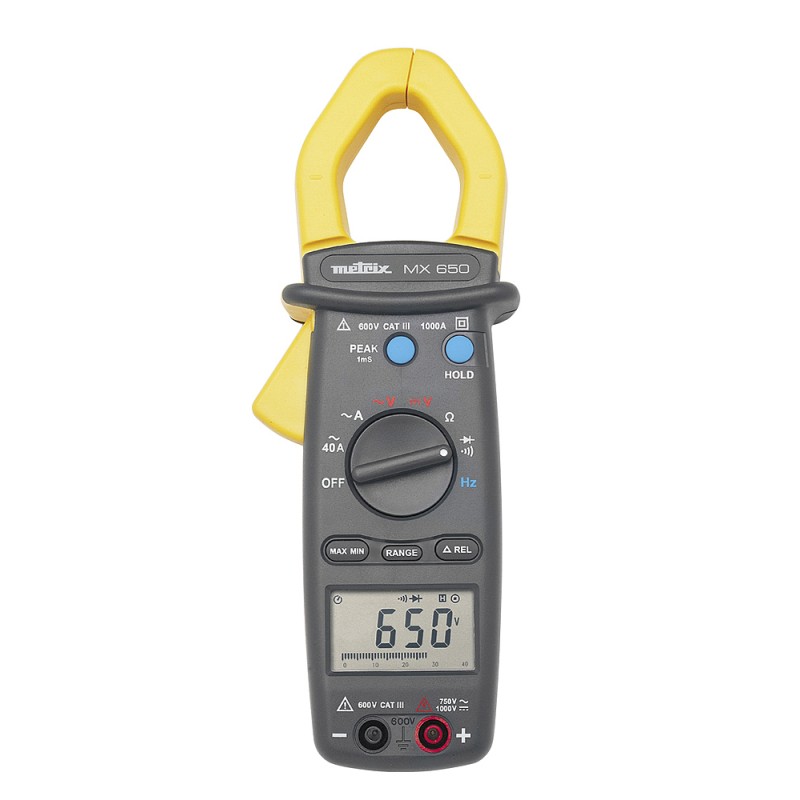1 pcs - Metrix MX0650-Z Clamp Meter, Max Current 1000A ac CAT III 600V With RS Calibration