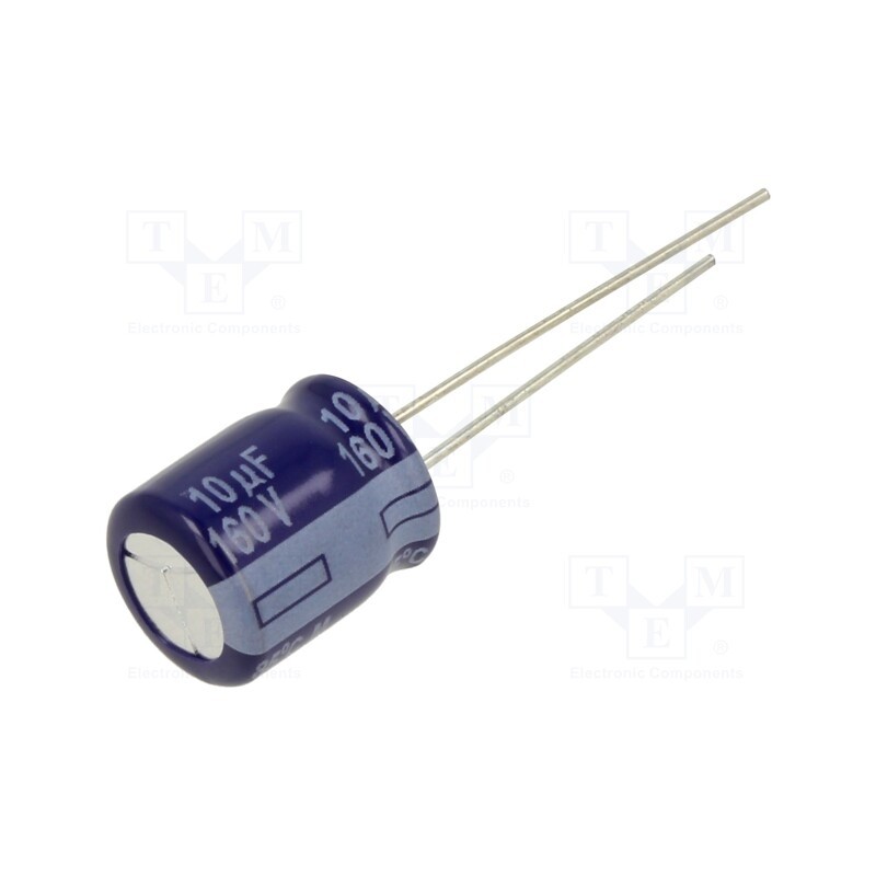 10 pcs x PANASONIC - ECA2CM100 - Capacitor: electrolytic, THT, 10uF, 160VDC, Ø10x12.5mm, Pitch: 5mm