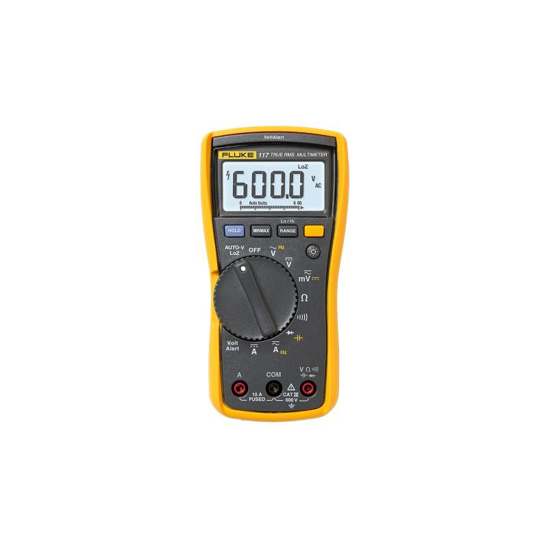 1 pcs - Fluke 117 Handheld Digital Multimeter, True RMS, 10A ac Max, 10A dc Max, 600V ac Max - UKAS Calibrated