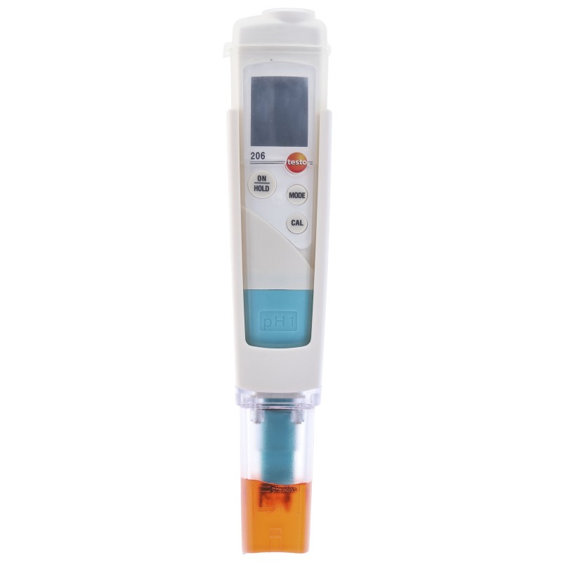 1 pcs - Testo 206-pH1 pH Meter, ±0.02pH Accuracy, 0.01pH Resolution, 14pH Max, +60 °C Max
