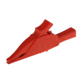 1 pcs - Staubli Crocodile Clip 4 mm Connection, Brass Contact, 19A, Red