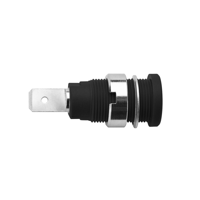 1 pcs - Schutzinger Black Female Banana Socket, 4 mm Connector, 10A, 1000V, Nickel Plating