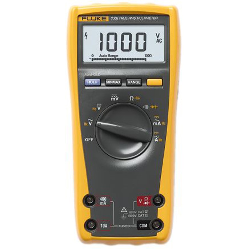 1 pcs - Fluke 175 Handheld Digital Multimeter, True RMS, 10A ac Max, 10A dc Max, 1000V ac Max