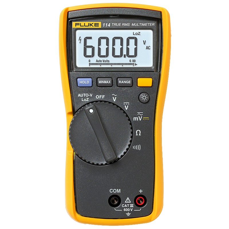 1 pcs - Fluke 114 Handheld Digital Multimeter, True RMS, 600V ac Max