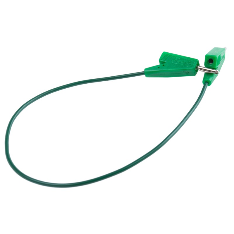 1 pcs - Radiall 2 mm Connector Test Lead, 5A, 250V ac, Green, 200mm Lead Length