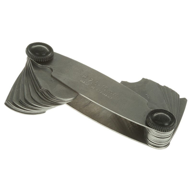 1 pcs - MikronTec Radius Gauge Metric 16 Blades 7.5mm to 15mm