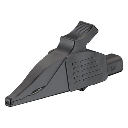 1 pcs - Staubli Crocodile Clip 4 mm Connection, 19A, Black