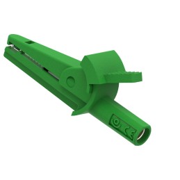 1 pcs - Electro PJP Alligator Clip, Nickel Plated Brass Contact, 10A, Green