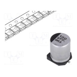 2 pcs x PANASONIC - EEEFP1V101AP - Capacitor: electrolytic, low ESR, SMD, 100uF, 35VDC, Ø8x10.2mm