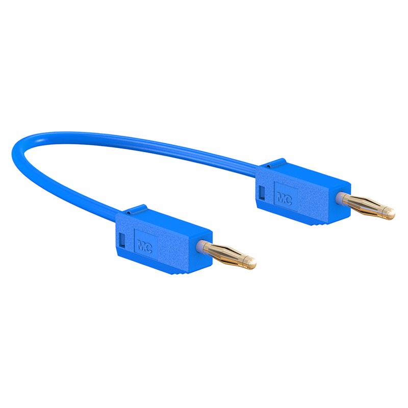 1 pcs - Staubli 2 mm Connector Test Lead, 10A, 30 V ac, 60V dc, Blue, 500mm Lead Length
