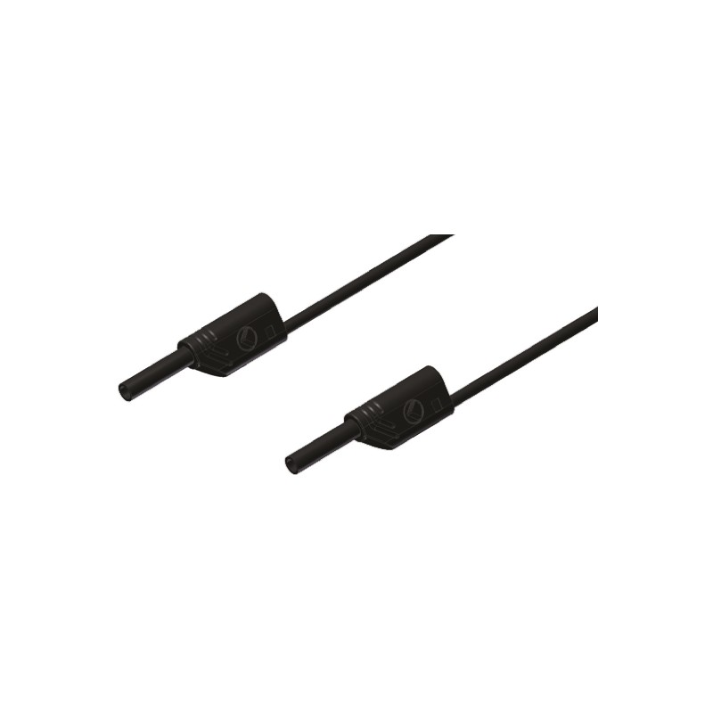 1 pcs - Hirschmann Test & Measurement 2 mm Connector Test Lead, 10A, 1000V ac/dc, Black, 500mm Lead Length