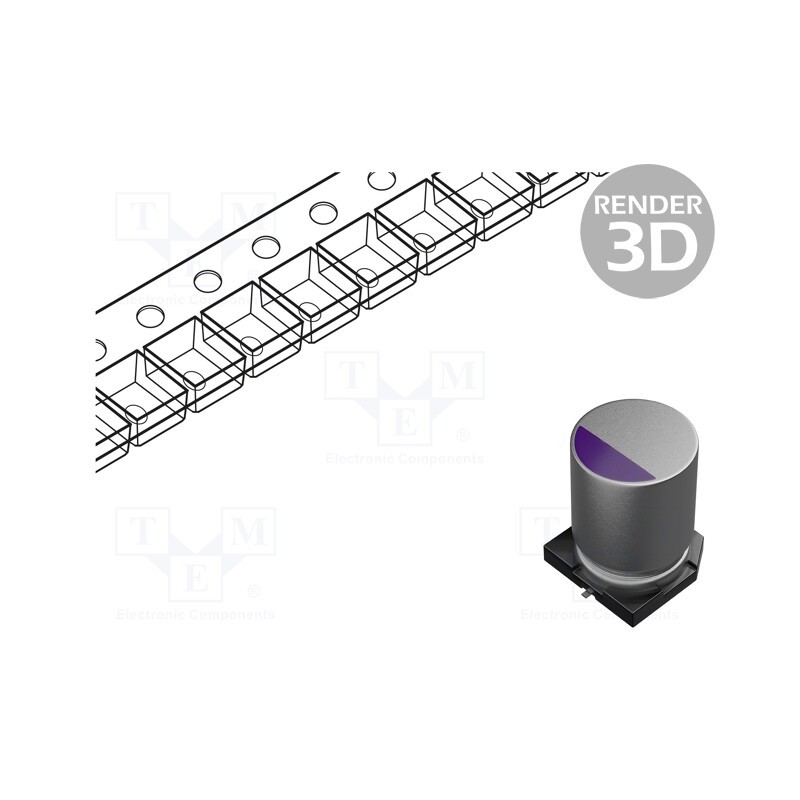 2 pcs x PANASONIC - 20SVP22M - Capacitor: polymer, 22uF, 20VDC, SVP, SMD, ±20%, -55÷105°C, 2000h